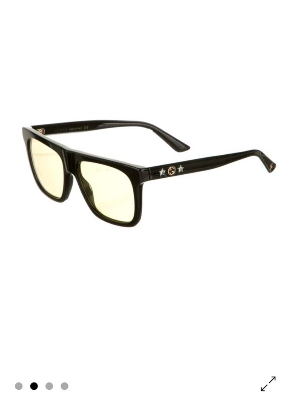 Gucci Women’s Black Square Sunglasses with Green Lenses - Picture 6 of 12